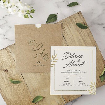 Düğün & Nişan Davetiye Düğün - Nişan Davetiyesi Eko Polen 40102